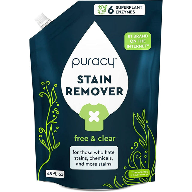 Puracy Laundry Stain Remover Refill, Free & Clear, 48 fl.oz. E4